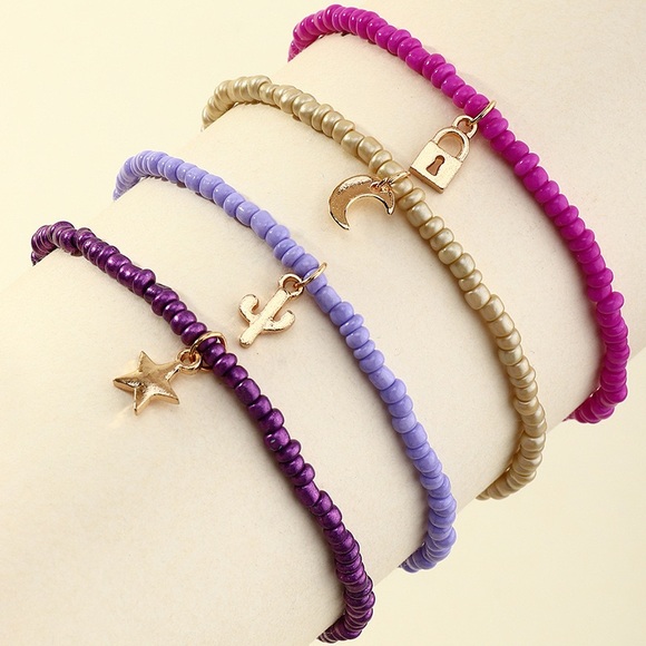 Lana Bean Jewels Jewelry - Multi color ankle bracelet set